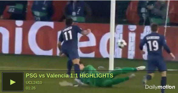 Paris Saint Germain &#8211; Valencia 1-1 | Highlights Champions League &#8211; Video Gol (Jonas, Lavezzi)
