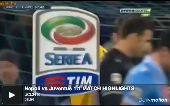 Napoli &#8211; Juventus 1-1 | Risultato Finale | A Chiellini risponde Inler, tutto invariato in vetta