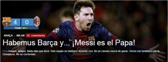 Barcellona-Milan 4-0 | Titoli della stampa spagnola (&#8220;Habemus Messi!&#8221;) e italiana | Foto