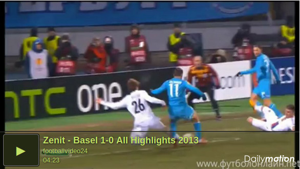 Zenit San Pietroburgo – Basilea 1-0 | Highlights Europa League – Video Gol (Witsel)