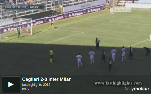Cagliari &#8211; Inter 2-0 | Highlights Serie A &#8211; Video gol (Doppietta Pinilla, il primo su rigore)