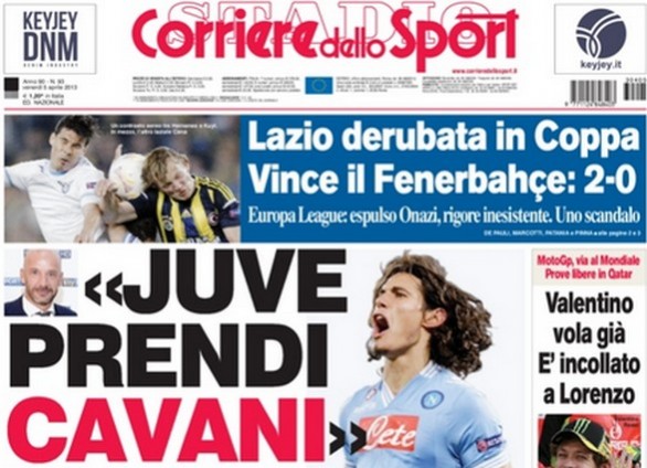 Rassegna stampa 5 aprile 2013: prime pagine di Gazzetta, Corriere e Tuttosport