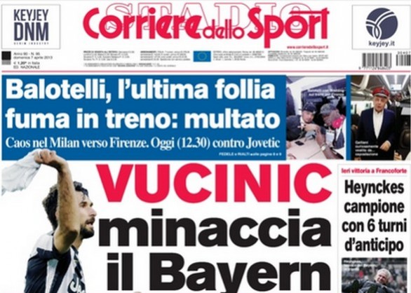 Rassegna stampa 7 aprile 2013: prime pagine di Gazzetta, Corriere e Tuttosport