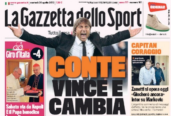 Rassegna stampa 30 aprile 2013: prime pagine di Gazzetta, Corriere e Tuttosport