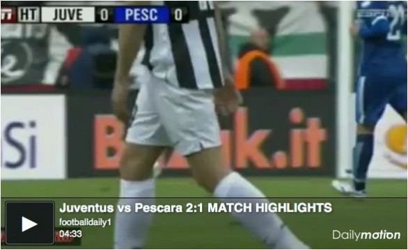 Juventus &#8211; Pescara 2-1 | Highlights Serie A &#8211; Video Gol (Vucinic, Cascione)