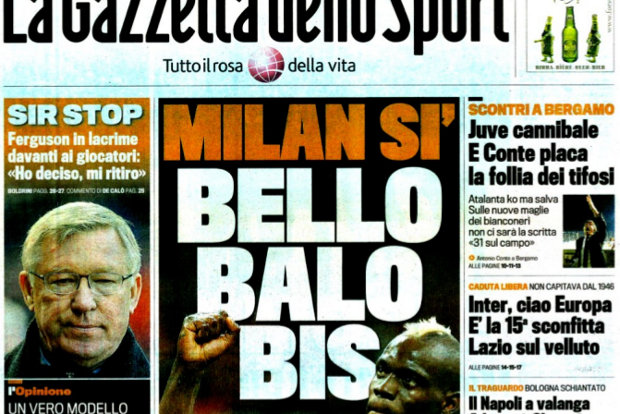 Rassegna stampa 9 maggio 2013: prime pagine di Gazzetta, Corriere e Tuttosport
