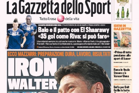 Rassegna stampa 7 giugno 2013: prime pagine di Gazzetta, Corriere e Tuttosport