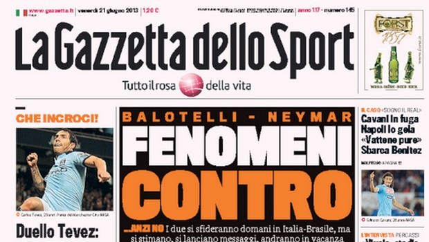 Rassegna stampa 21 giugno 2013: prime pagine di Gazzetta, Corriere e Tuttosport
