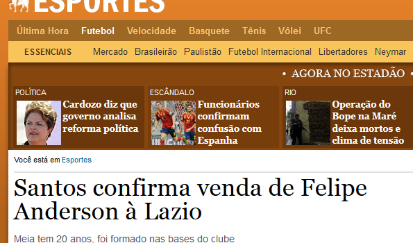 Ultim&#8217;ora dal Brasile &#8211; Felipe Anderson alla Lazio, si sblocca la trattativa