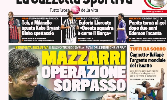 Rassegna stampa 21 luglio 2013: prime pagine di Gazzetta, Corriere e Tuttosport