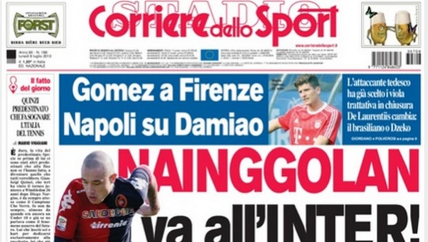 Rassegna stampa 8 luglio 2013: prime pagine di Gazzetta, Corriere e Tuttosport
