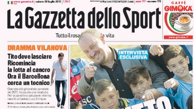 Rassegna stampa 20 luglio 2013: prime pagine di Gazzetta, Corriere e Tuttosport