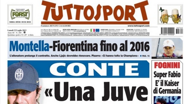 Rassegna stampa 22 luglio 2013: prime pagine di Gazzetta, Corriere e Tuttosport