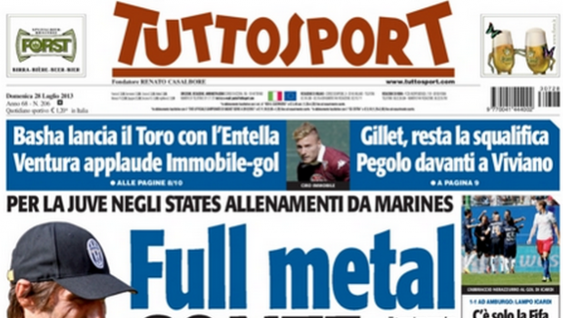 Rassegna stampa 28 luglio 2013: prime pagine di Gazzetta, Corriere e Tuttosport