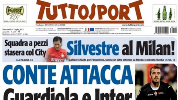 Rassegna stampa 31 luglio 2013: prime pagine di Gazzetta, Corriere e Tuttosport