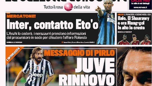 Rassegna stampa 9 agosto 2013: prime pagine di Gazzetta, Corriere e Tuttosport