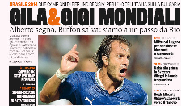 Rassegna stampa 7 settembre 2013: prime pagine di Gazzetta, Corriere e Tuttosport