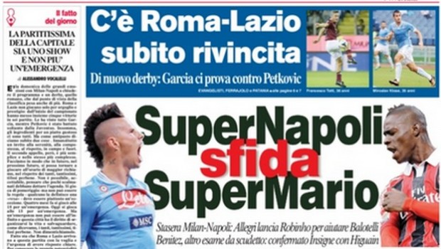 Rassegna stampa 22 settembre 2013: prime pagine di Gazzetta, Corriere e Tuttosport