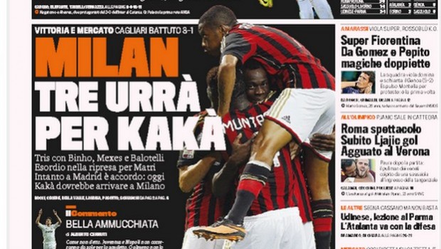 Rassegna stampa 2 settembre 2013: prime pagine di Gazzetta, Corriere e Tuttosport