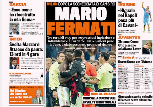 Rassegna stampa 24 settembre 2013: prime pagine di Gazzetta, Corriere e Tuttosport