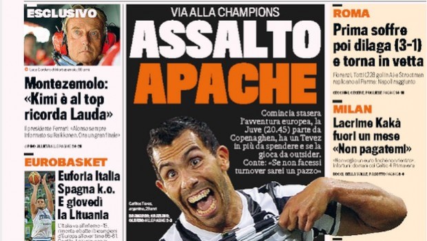 Rassegna stampa 17 settembre 2013: prime pagine di Gazzetta, Corriere e Tuttosport