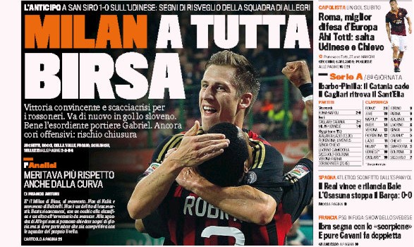 Rassegna stampa 20 ottobre 2013: prime pagine di Gazzetta, Corriere e Tuttosport