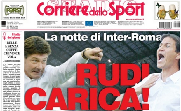 Rassegna stampa 5 ottobre 2013: prime pagine di Gazzetta, Corriere e Tuttosport