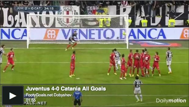 Juventus-Catania 4-0 | Highlights Serie A | Video Gol (Vidal, Pirlo, Tevez, Bonucci)
