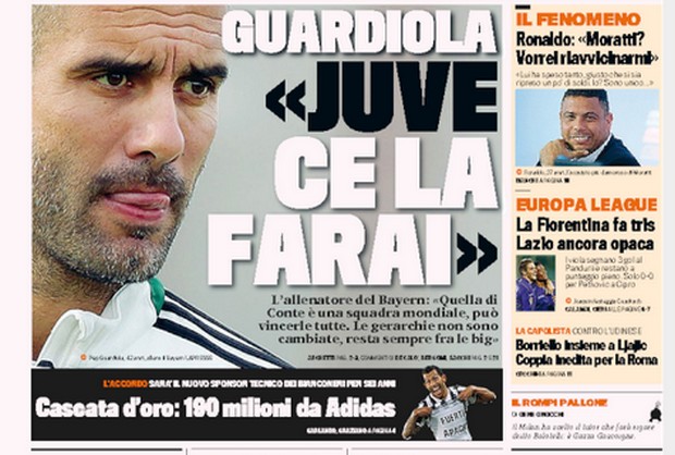 Rassegna stampa 25 ottobre 2013: prime pagine di Gazzetta, Corriere e Tuttosport