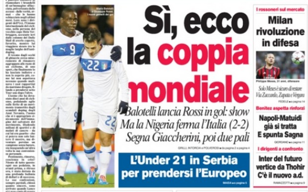 Rassegna stampa 19 novembre 2013: prime pagine di Gazzetta, Corriere e Tuttosport