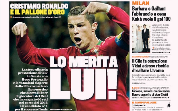 Rassegna stampa 21 novembre 2013: prime pagine di Gazzetta, Corriere e Tuttosport