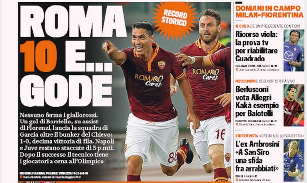 Rassegna stampa 1 novembre 2013: prime pagine di Gazzetta, Corriere e Tuttosport