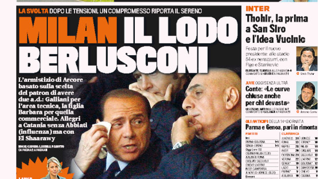 Rassegna stampa 1 dicembre 2013: prime pagine di Gazzetta, Corriere e Tuttosport