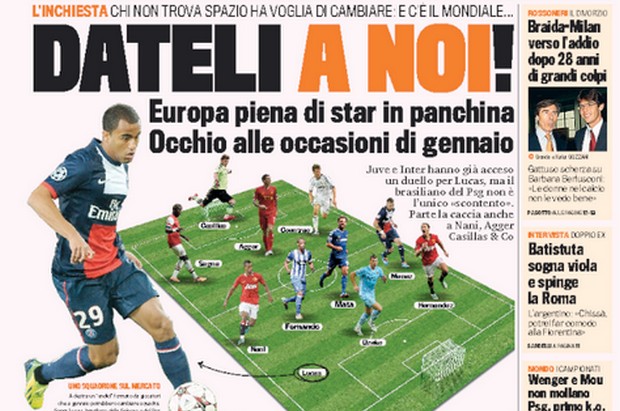 Rassegna stampa 5 dicembre 2013: prime pagine di Gazzetta, Corriere e Tuttosport