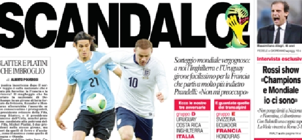 Rassegna stampa 7 dicembre 2013: prime pagine di Gazzetta, Corriere e Tuttosport