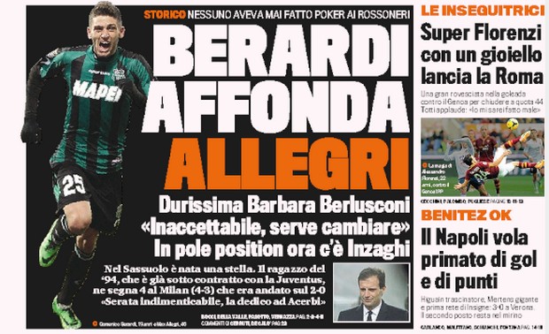Rassegna stampa 13 gennaio 2014: prime pagine di Gazzetta, Corriere e Tuttosport
