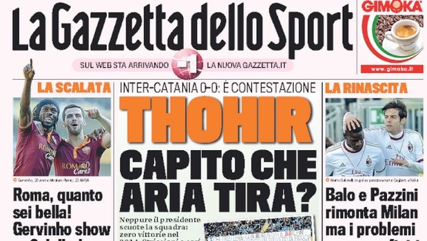 Rassegna stampa 27 gennaio 2014: prime pagine di Gazzetta, Corriere e Tuttosport