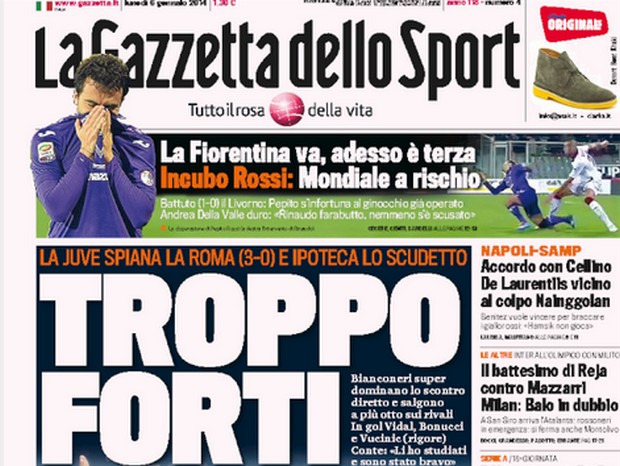 Rassegna stampa 6 gennaio 2014: prime pagine di Gazzetta, Corriere e Tuttosport