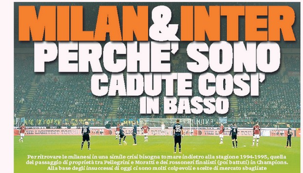 Rassegna stampa 24 gennaio 2014: prime pagine di Gazzetta, Corriere e Tuttosport