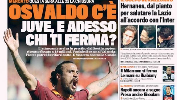 Rassegna stampa 31 gennaio 2014: prime pagine di Gazzetta, Corriere e Tuttosport