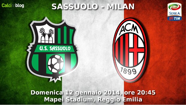 Sassuolo &#8211; Milan 4-3 | Risultato Finale: gol di Robinho, Balotelli, Berardi (poker) e Montolivo