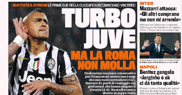 Rassegna stampa 19 gennaio 2014: prime pagine di Gazzetta, Corriere e Tuttosport