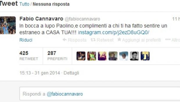 Paolo Cannavaro al Sassuolo: il fratello Fabio attacca il Napoli
