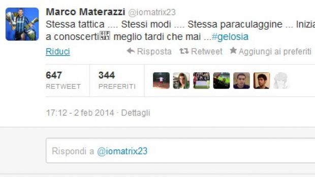 Materazzi attacca Benitez su Twitter: riaffiorano vecchi rancori