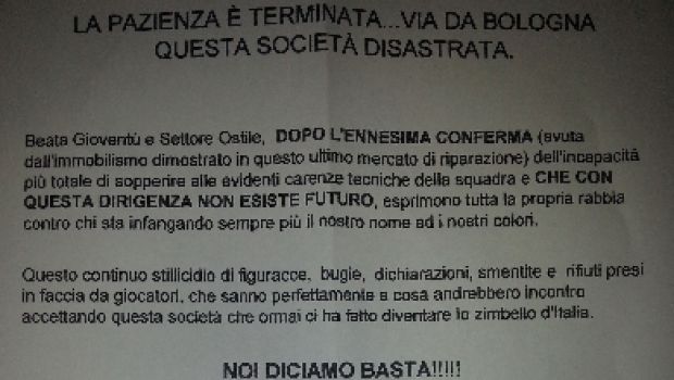 Bologna nel caos: i tifosi contestano la società, Diamanti vuole andar via