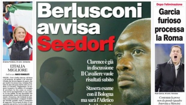 Rassegna stampa 14 febbraio 2014: prime pagine di Gazzetta, Corriere e Tuttosport