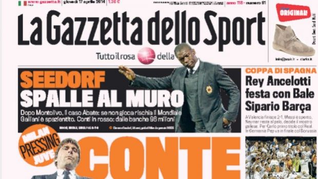 Rassegna stampa 17 aprile 2014: prime pagine di Gazzetta, Corriere e Tuttosport