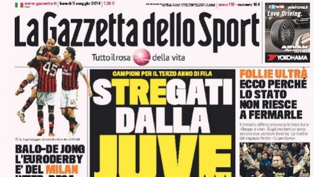 Rassegna stampa 5 maggio 2014: prime pagine di Gazzetta, Corriere e Tuttosport