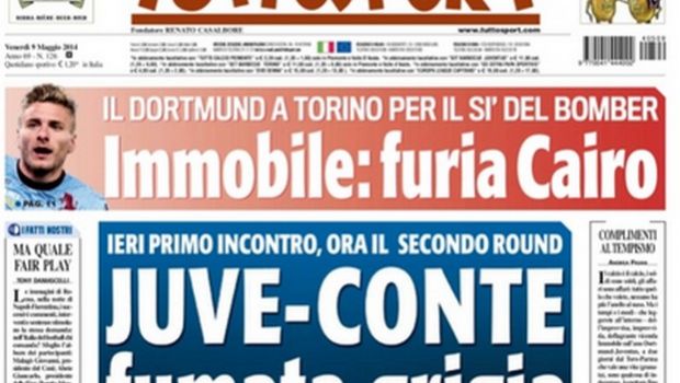 Rassegna stampa 9 maggio 2014: prime pagine di Gazzetta, Corriere e Tuttosport