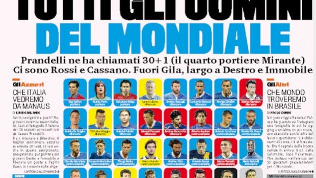 Rassegna stampa 14 maggio 2014: prime pagine di Gazzetta, Corriere e Tuttosport